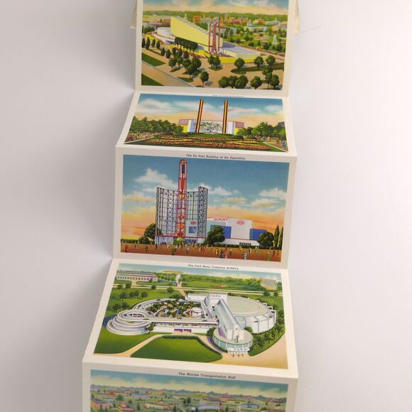 The New York World's Fair 1939 Fold-Out Linen Postcards Aviation Communications+ - Picture 6 of 11